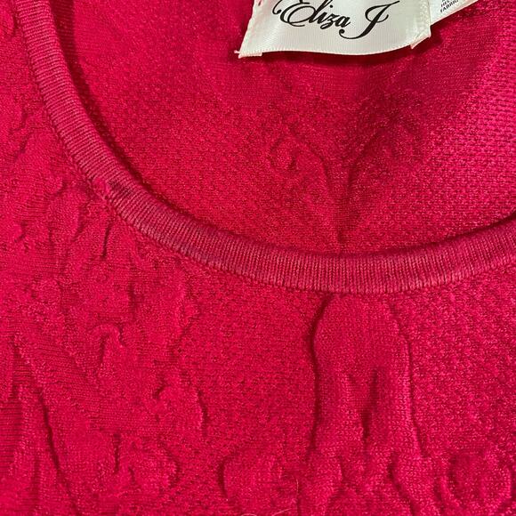 Eliza J Womens Medium Pink Floral Dress Knee Length Tank Wedding Sleeveless - Picture 6 of 7